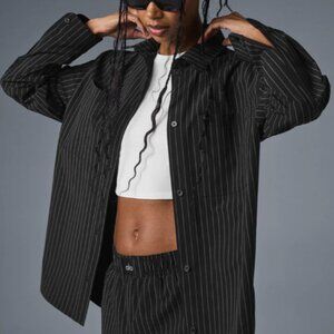 NWOT ALO - Pinstripe Daylight Button Down Long Sleeve